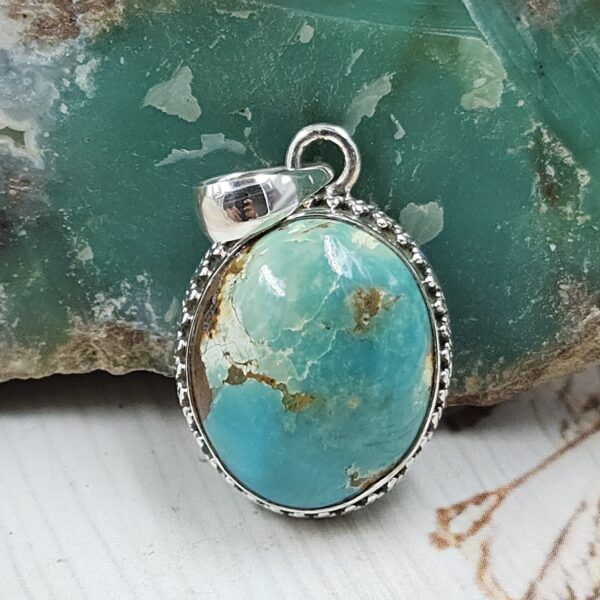 Kingman Turquoise 1.25" 925 Sterling Silver Ring (REXT53-76)
