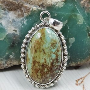 Kingman Turquoise 1.25" 925 Sterling Silver Ring (REXT53-73)