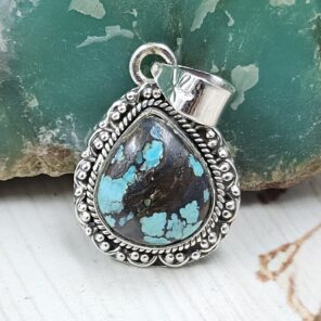 Kingman Turquoise 1.25" 925 Sterling Silver Ring (REXT53-77)