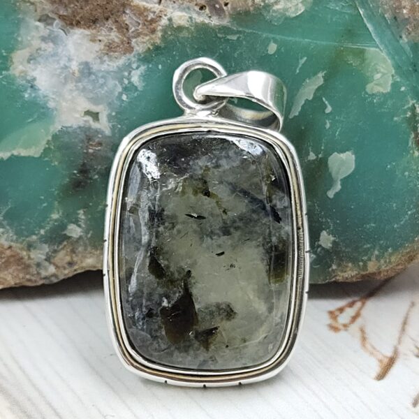Prehnite 1.5" 925 Sterling Silver Ring (REXT53-66)
