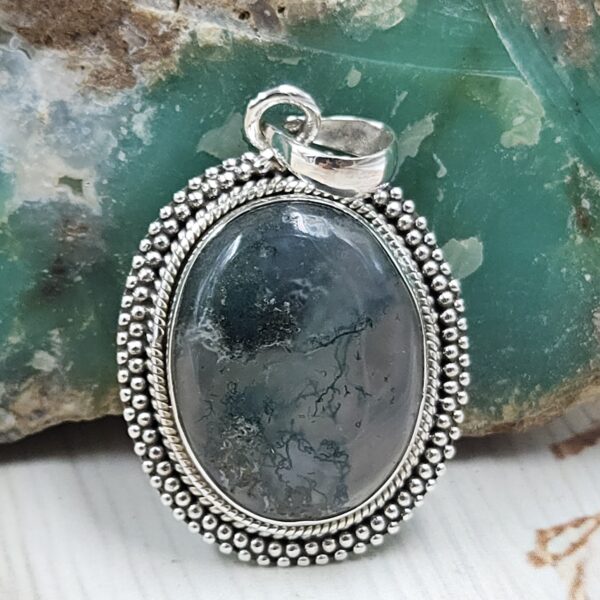 Prehnite 1.5" 925 Sterling Silver Ring (REXT53-61)