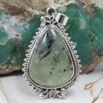 Prehnite 1.5" 925 Sterling Silver Ring (REXT53-59)