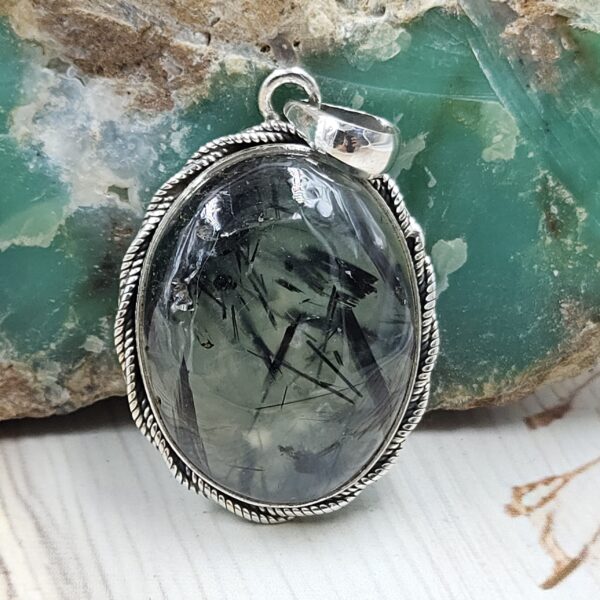 Prehnite 1.5" 925 Sterling Silver Ring (REXT53-56)