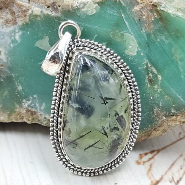 Prehnite 1.25" 925 Sterling Silver Ring (REXT53-53)