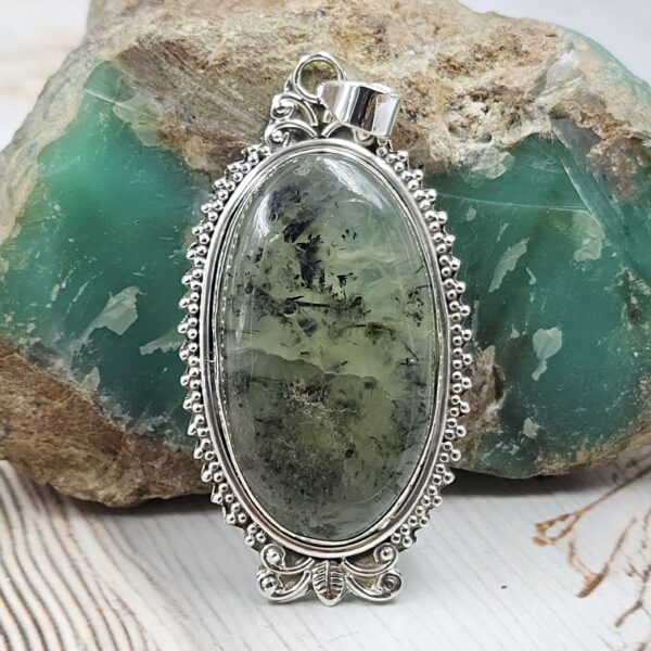 Prehnite 2" 925 Sterling Silver Ring (REXT53-52)