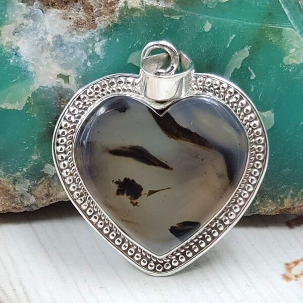 Montana Agate 1.25" 925 Sterling Silver Pendant (REXT105-18)