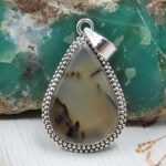 Montana Agate 1.5" 925 Sterling Silver Pendant (REXT105-35)