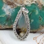 Montana Agate 1.5" 925 Sterling Silver Pendant (REXT105-36)