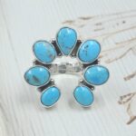 Kingman Turquoise Naja 925 Sterling Silver Ring (REXT118-1)