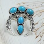 Kingman Turquoise Naja 925 Sterling Silver Ring (REXT118-6)