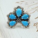 Kingman Turquoise Naja 925 Sterling Silver Ring (REXT118-10)