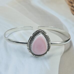 Pink Queen Conch 925 Sterling Silver Bracelet (RS69-43)