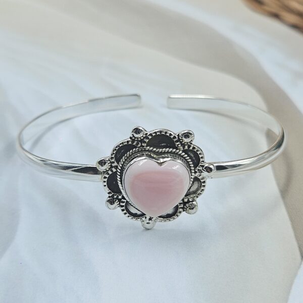 Pink Queen Conch 925 Sterling Silver Bracelet (RS69-42)
