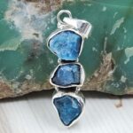 Raw Apatite 1.5" 925 Sterling Silver Pendant (REXT121-27)