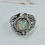 Ethiopian Opal 925 Sterling Silver Poision Box Ring (REXT125-61)