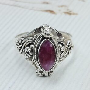 Ruby 925 Sterling Silver Poision Box Ring (REXT125-13)