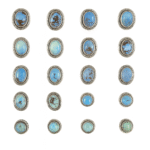 12 Pairs Bulk Lot Golden Hills Turquoise 925 Silver Stud Earrings (RS32-150)