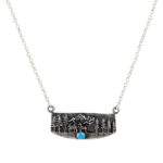 Kingman Turquoise 9″ 925 Sterling Silver Southwest Necklace (REXT120-14)