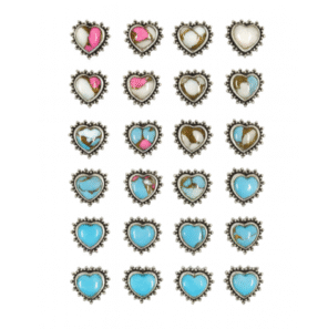12 Pairs Bulk Lot Cotton Candy Turquoise 925 Silver Stud Earrings (RS32-153)