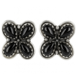 Black Onyx 925 Sterling Silver Stud Earrings (REXT123-2)