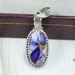 Purple Rose Dahlia 1" 925 Sterling Silver Pendant (RS33-80)