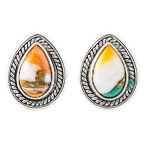 Spiny Oyster Turquoise 925 Sterling Silver Stud Earring (REXT80-9)