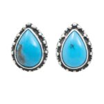 Kingman Turquoise 925 Sterling Silver Stud Earring (REXT80-22)