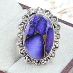 Purple Rose Dahlia Size US 7 925 Sterling Silver Ring  (RS57-15)