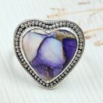 Purple Rose Dahlia Size US 8 925 Sterling Silver Ring  (RS57-23)