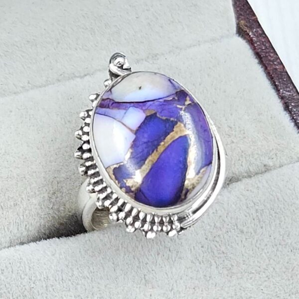 Purple Rose Dahlia Size US 6 925 Sterling Silver Ring  (RS57-18) - Image 2