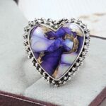 Purple Rose Dahlia Size US 7 925 Sterling Silver Ring  (RS57-14)