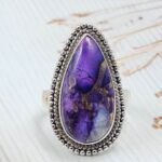 Purple Rose Dahlia Size US 8 925 Sterling Silver Ring  (RS57-19)
