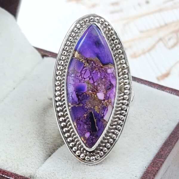Purple Rose Dahlia Size US 8 925 Sterling Silver Ring  (RS57-21)