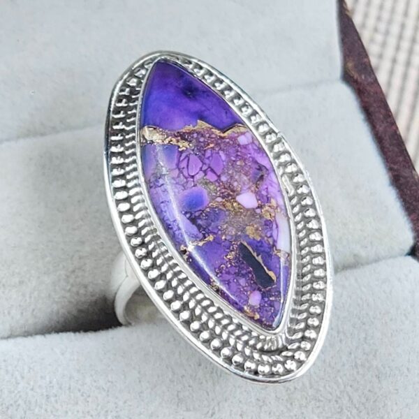Purple Rose Dahlia Size US 8 925 Sterling Silver Ring  (RS57-21) - Image 2