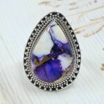 Purple Rose Dahlia Size US 9 925 Sterling Silver Ring  (RS57-30)