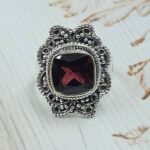 Garnet 925 Sterling Silver Ring (REXT113-6)