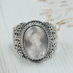 Rose Quartz 925 Sterling Silver Ring  (REXT112-54)