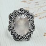 Rose Quartz 925 Sterling Silver Ring  (REXT112-53)