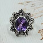 Amethyst 925 Sterling Silver Ring (REXT105-3)