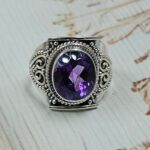 Amethyst 925 Sterling Silver Ring (REXT105-6)