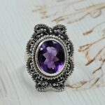 Amethyst 925 Sterling Silver Ring (REXT105-5)