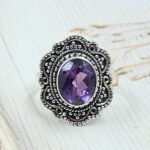 Amethyst 925 Sterling Silver Ring (REXT105-7)