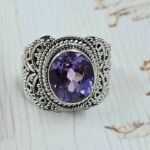 Amethyst 925 Sterling Silver Ring (REXT105-2)