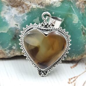 Montana Agate 1" 925 Sterling Silver Pendant (REXT105-49)