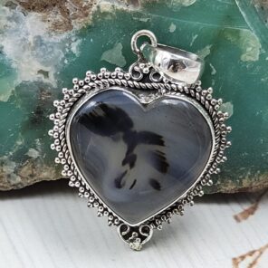 Montana Agate 1.25" 925 Sterling Silver Pendant (REXT105-50)