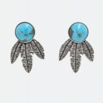 Kingman Turquoise 925 Sterling Silver Southwest Stud Earring (REXT121-12)