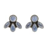 Rainbow Moonstone 925 Sterling Silver Stud Earrings (REXT122-6)