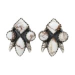 Wild Horse Jasper 925 Sterling Silver Stud Earrings (REXT122-14)