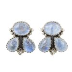 Rainbow Moonstone 925 Sterling Silver Stud Earrings (REXT122-5)