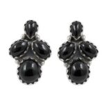 Black Onyx 925 Sterling Silver Stud Earrings (REXT122-38)